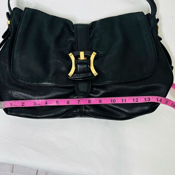 B. Makowsky Women's Black 100% Genuine Leather Hobo Shoulder Bag - Picture 12 of 16